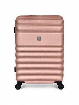 Середня дорожня пластикова валіза 5398 M 24" Рожеве золото 5398 М Rose Gold фото