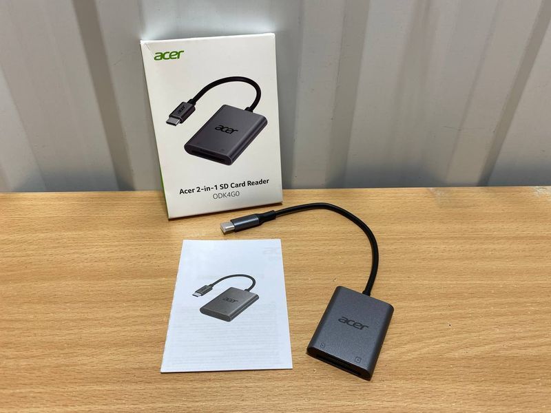 Зчитувач карт Acer USB-C SD/MicroSD алюмінієвий OTG із кабелем 15 см а9.54 фото