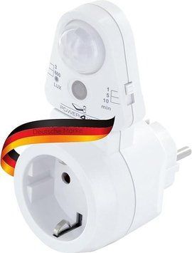 Розетка з датчиком руху Schwaiger 661552 PIR 8 м 2300 Вт біла b5.14 фото