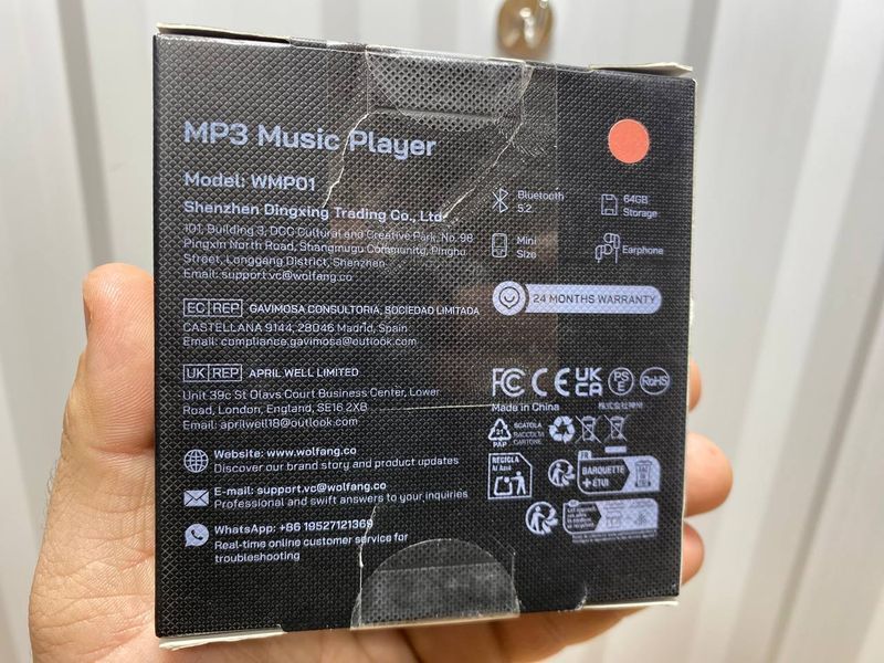 MP3-плеєр WOLFANG Bluetooth 5.2 спортивний помаранчевий a8-30 фото