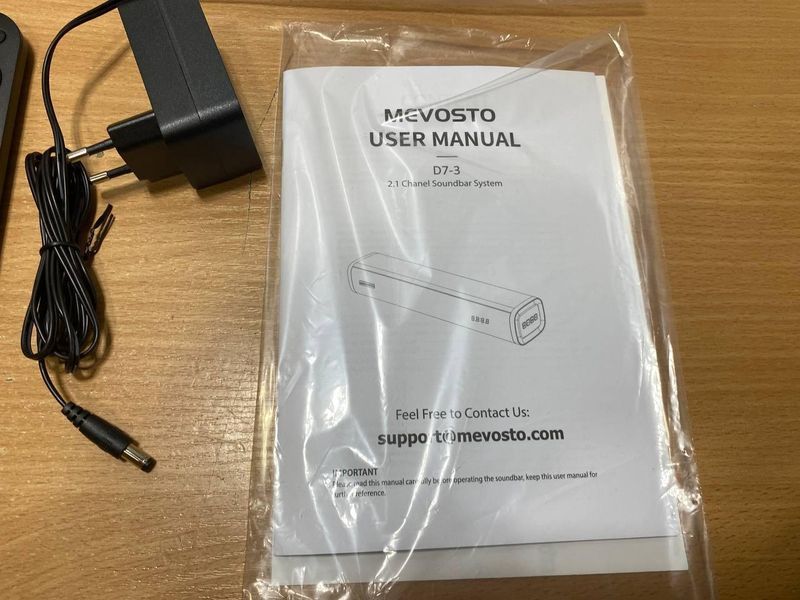 Саундбар Mevosto D7-3 2.1CH Bluetooth 5.4 60 Вт з вбудованим сабвуфером чорний a3-2 фото