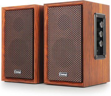 Активні полочні колонки Cinnkeyi 40 Вт Hi-Fi USB/Bluetooth/RCA/AUX дерев'яні b7-2 фото