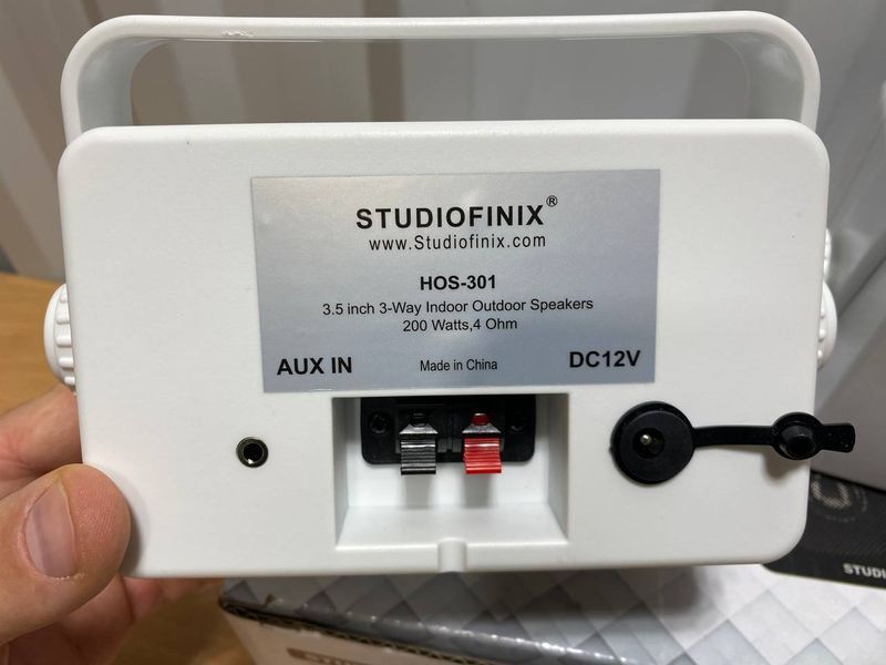 Вуличні колонки STUDIOFINIX ST-HOS-301 3.5" всепогодні дротові 200 Вт (пара) a10-33 фото