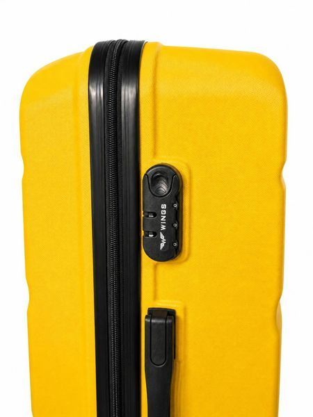 Велика дорожня пластикова валіза WINGS LOVEBIRD AT01 L 28" Жовтий AT01 L Yellow фото